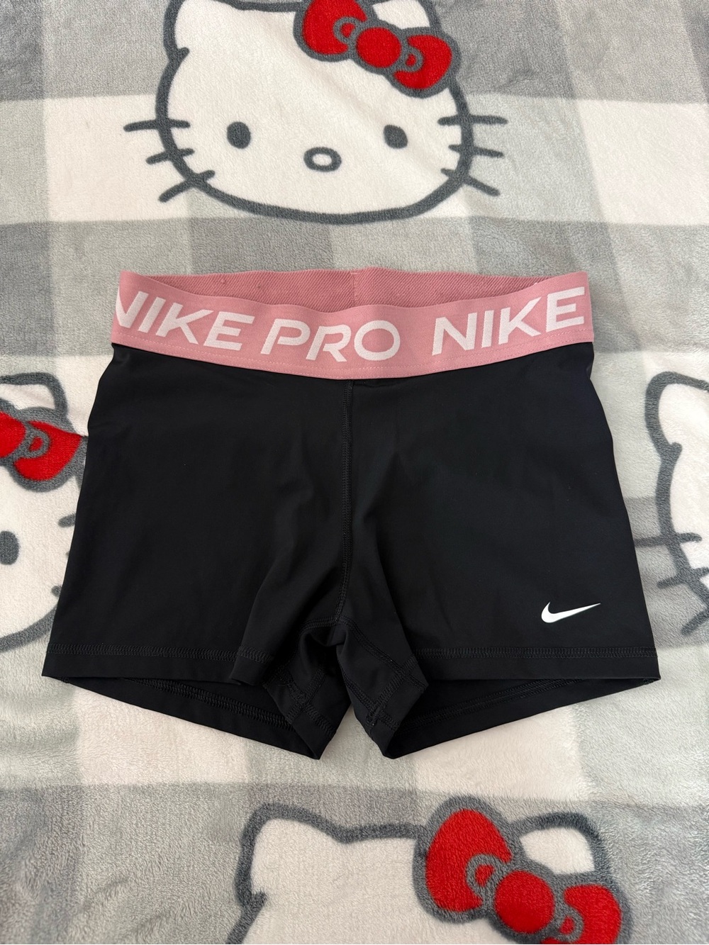 Nike pro Women's Black Shorts with Pink NIKE PRO Waistband